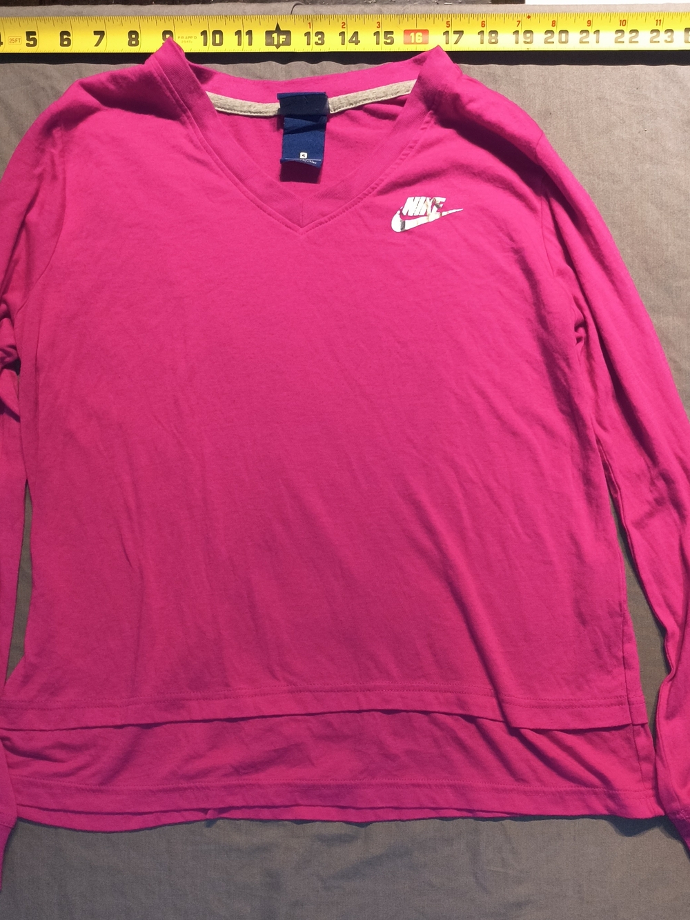 Nike Women's Long Sleeve V-Neck Tee in Bright Pink